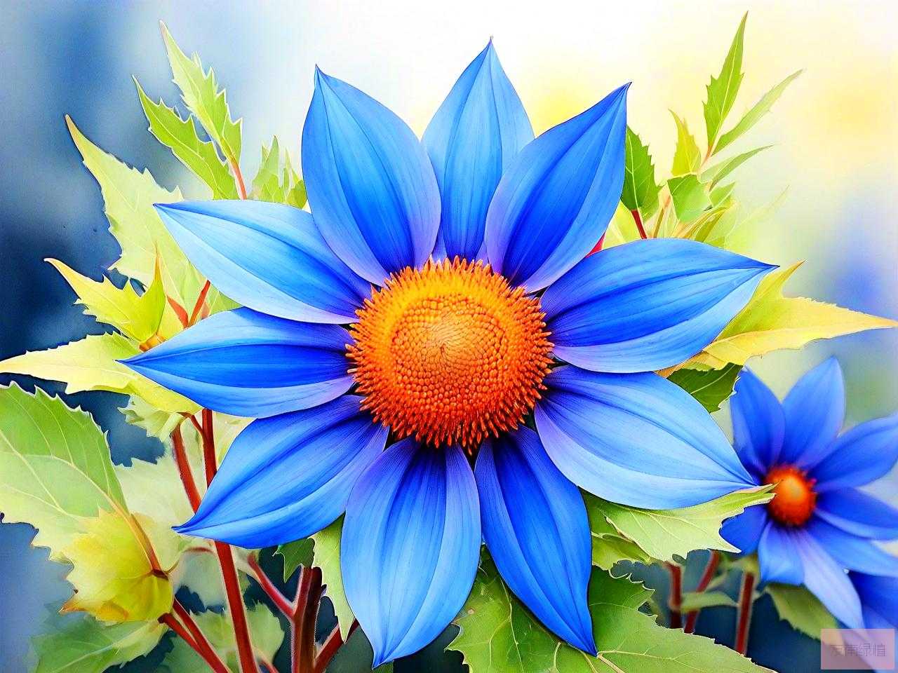 蓝色的太阳花长什么样