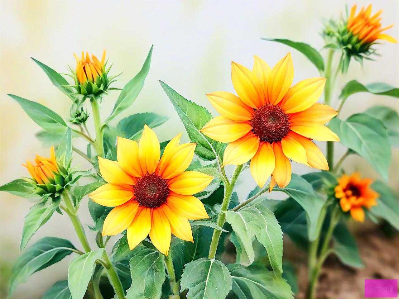 太阳花还没开花的样子