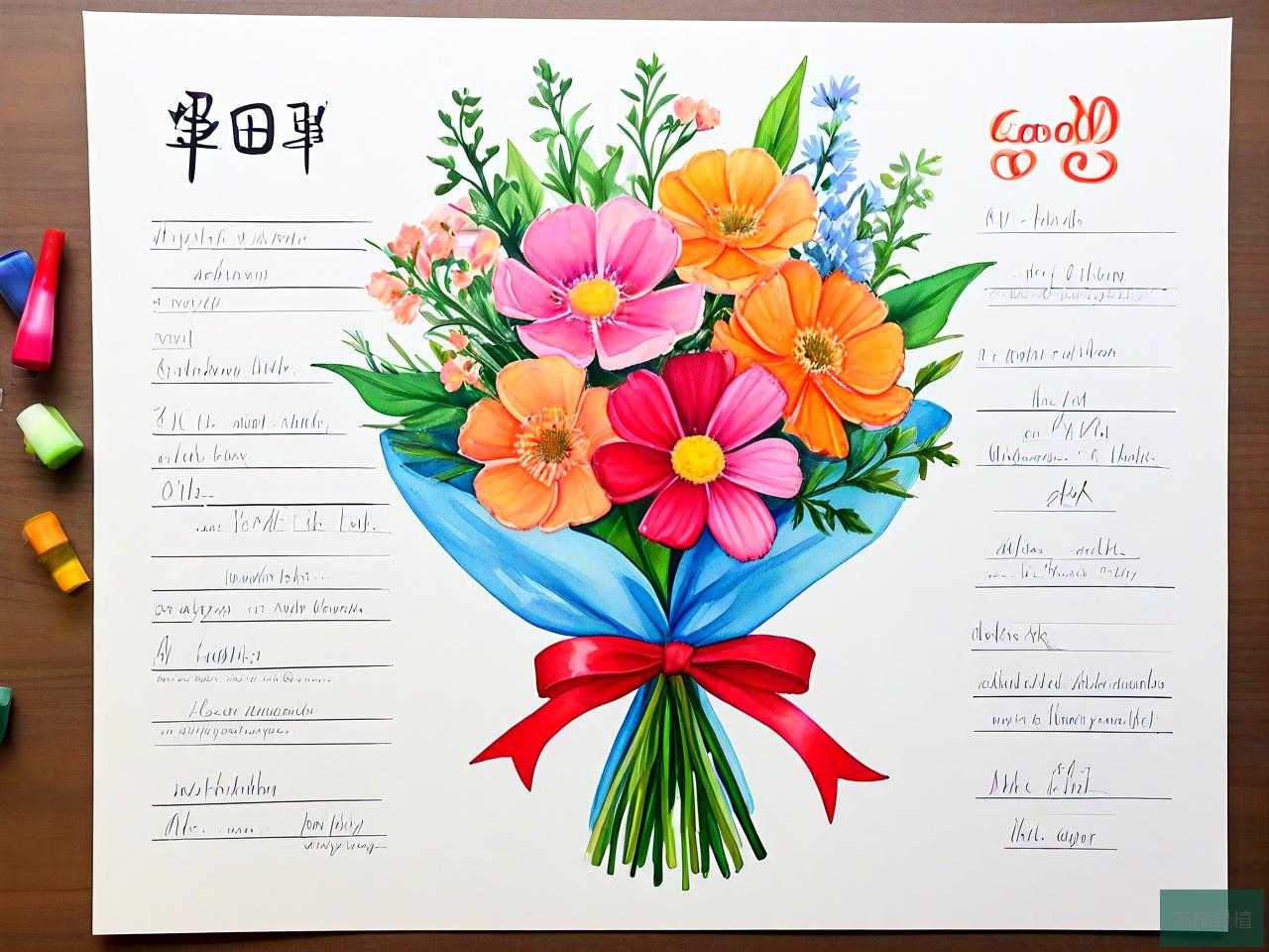 给老师送花贺卡写什么