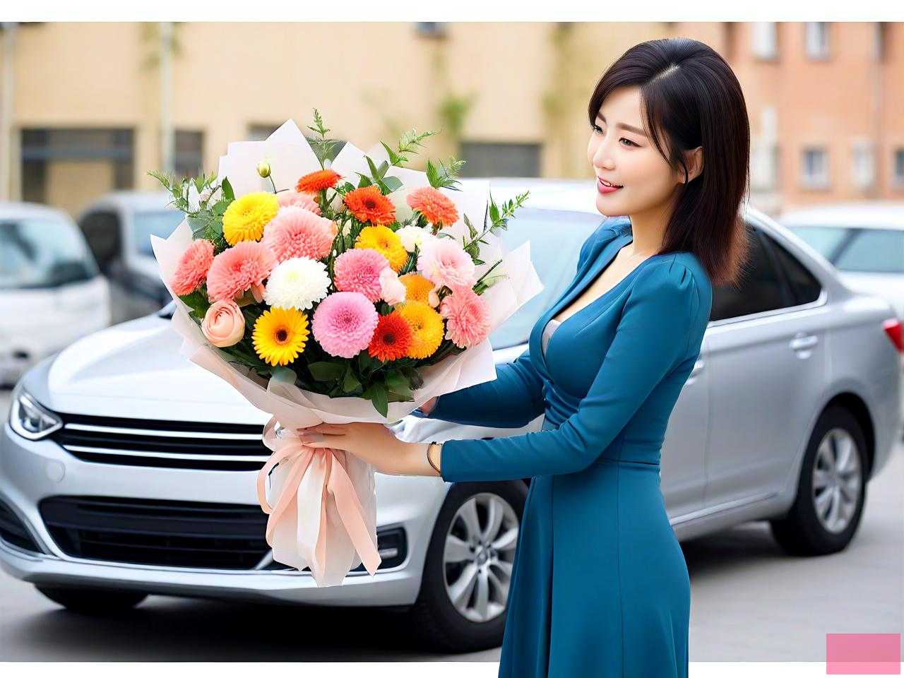 女士提车送什么花合适