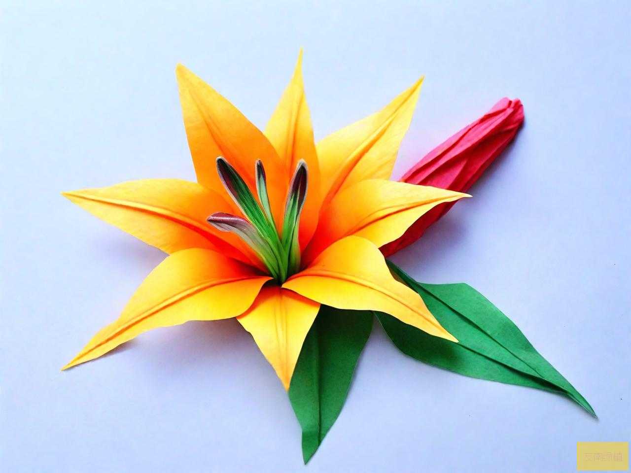 手工折百合花简单折法