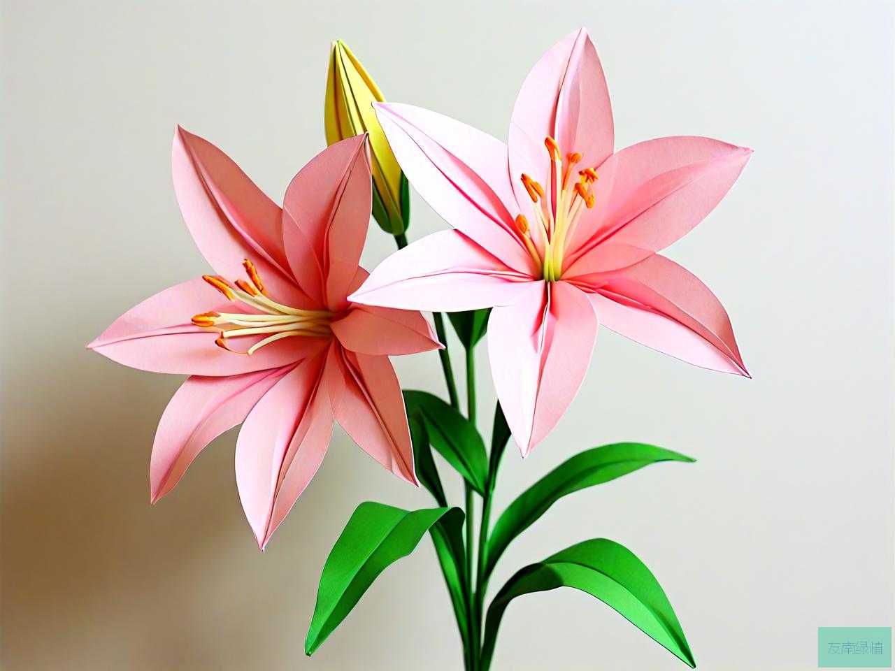 简单百合花朵手工折纸