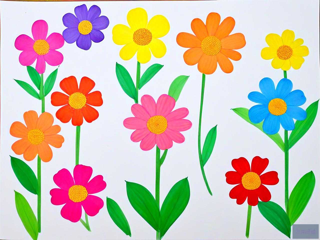 儿童用鲜花做手工制作