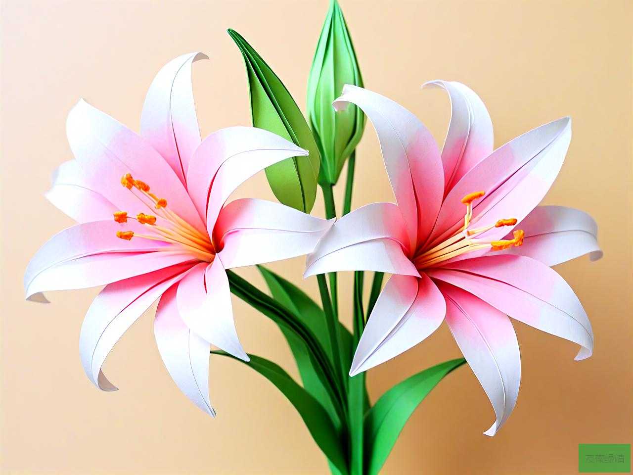 手工折纸百合花的折法