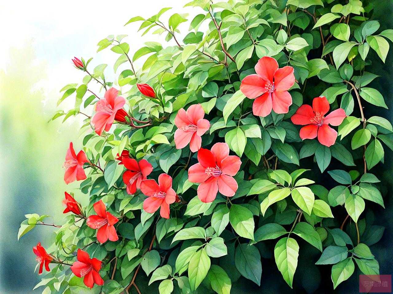 四季常绿的爬藤类植物