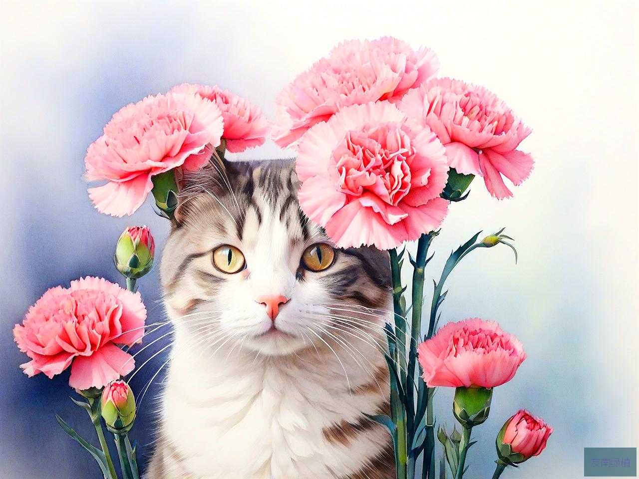康乃馨花对猫咪有毒吗