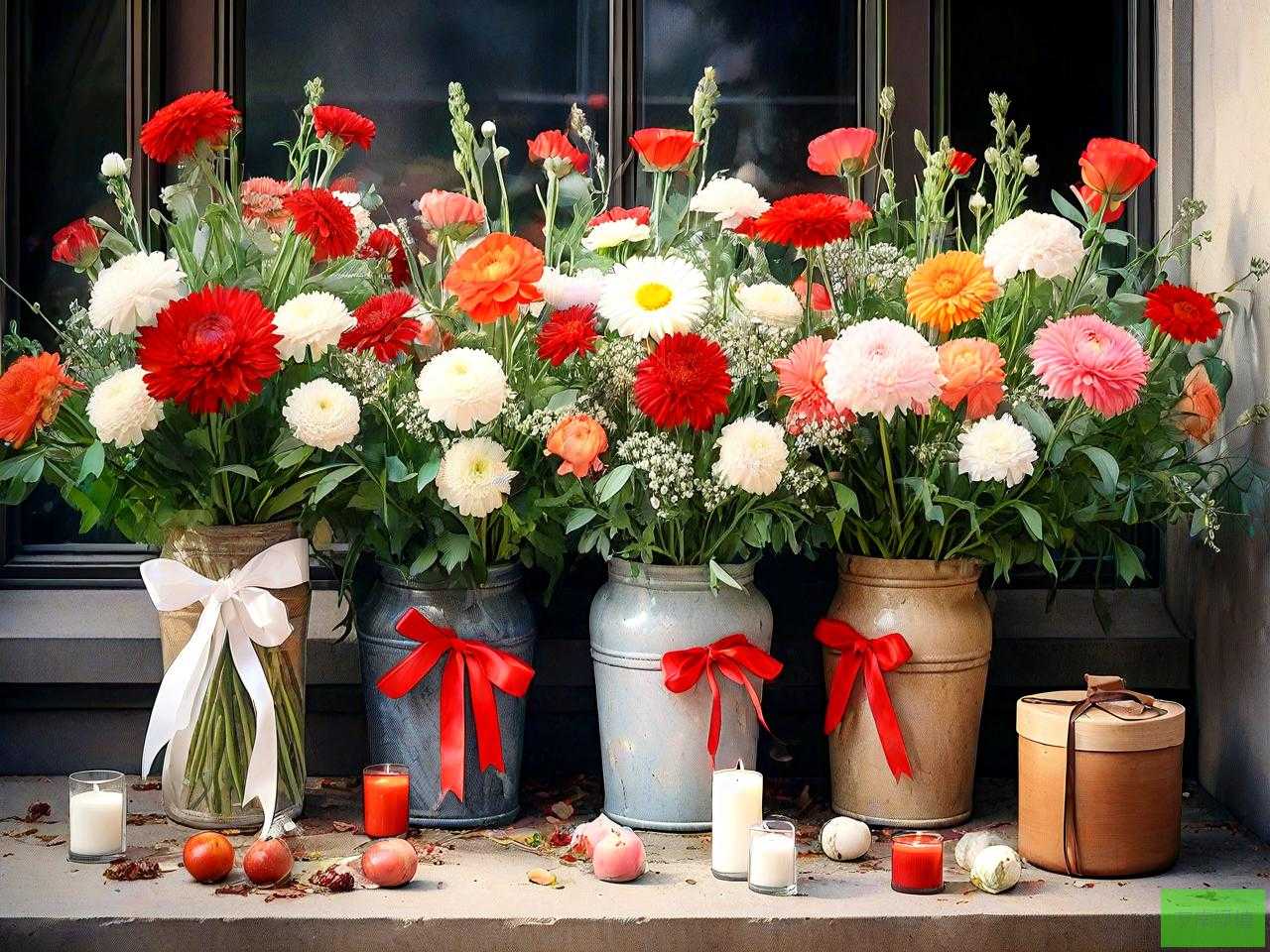 附近有祭奠的花篮在哪