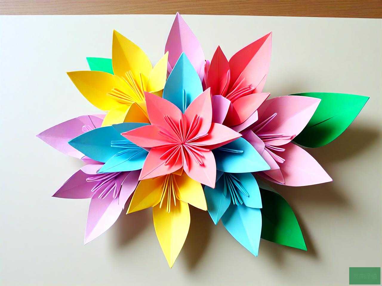 折纸花朵手工制作过程