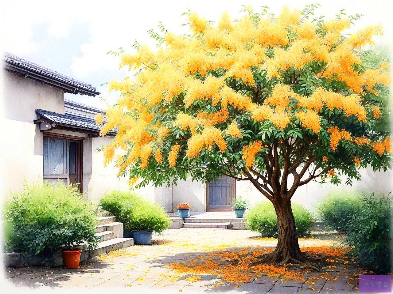 院子里种桂花树的位置