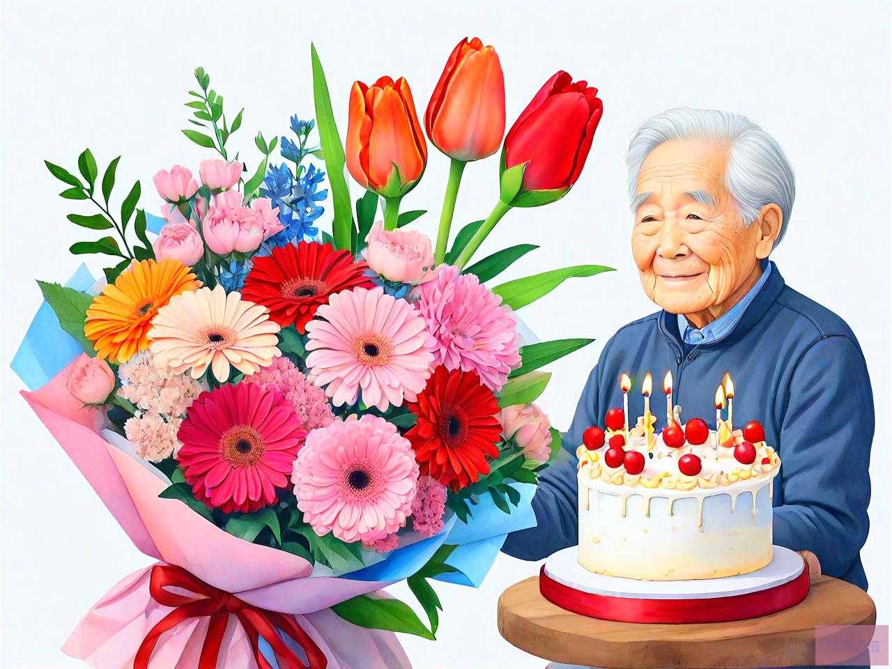 老人生日送什么花寓意好