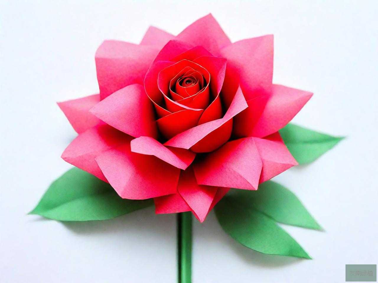 纸花玫瑰花的折法