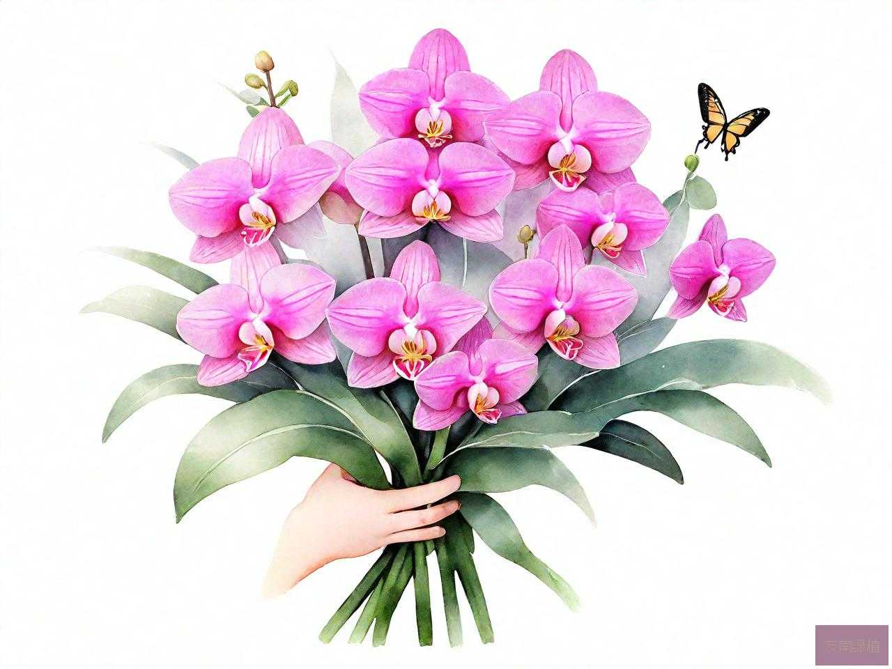 手捧花蝴蝶兰