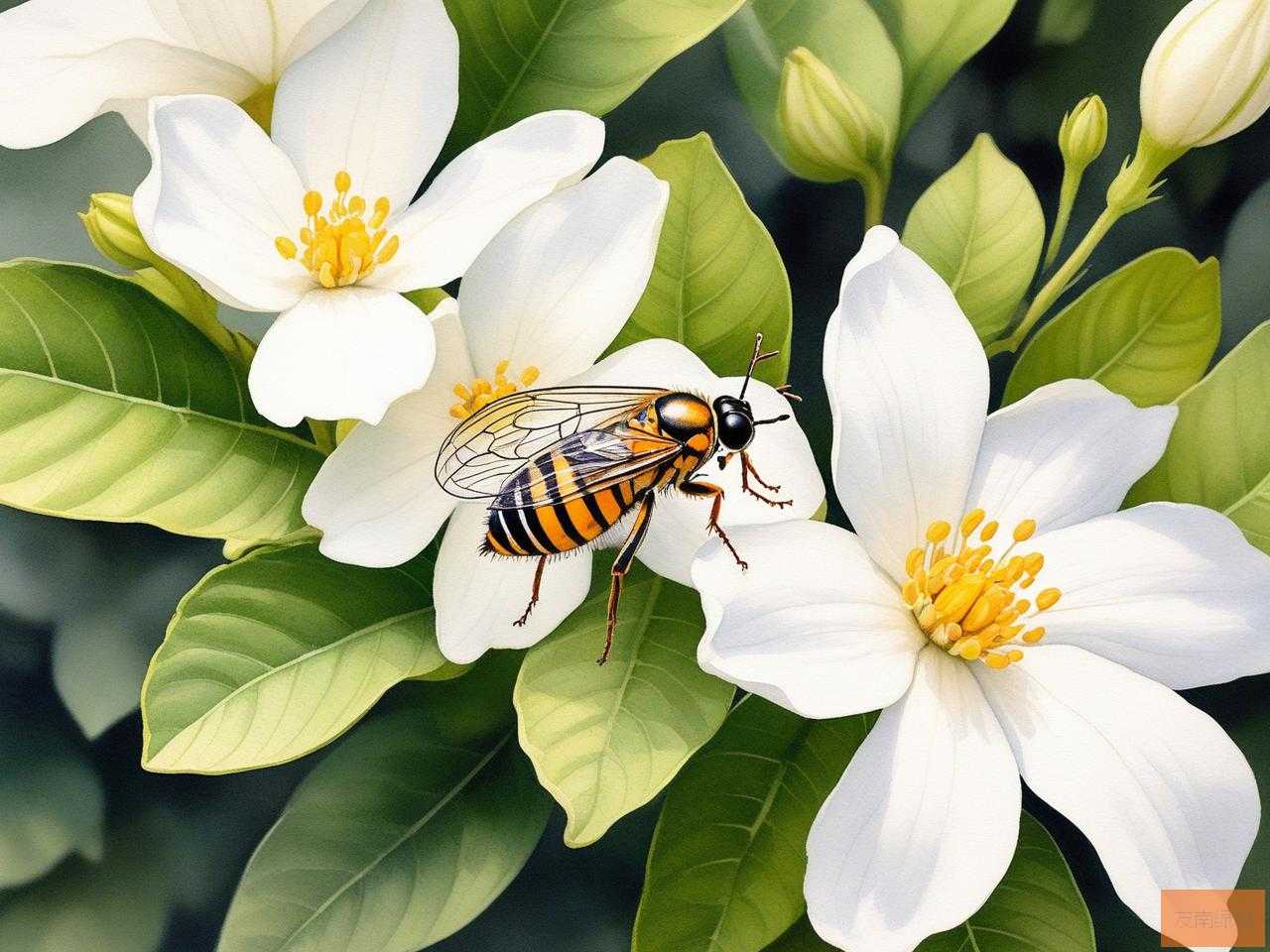 2025年栀子花上的小白虫