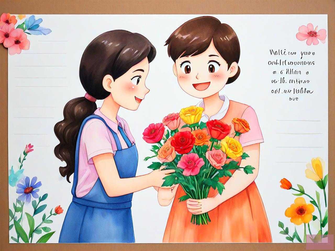 送花给老师怎么写贺卡