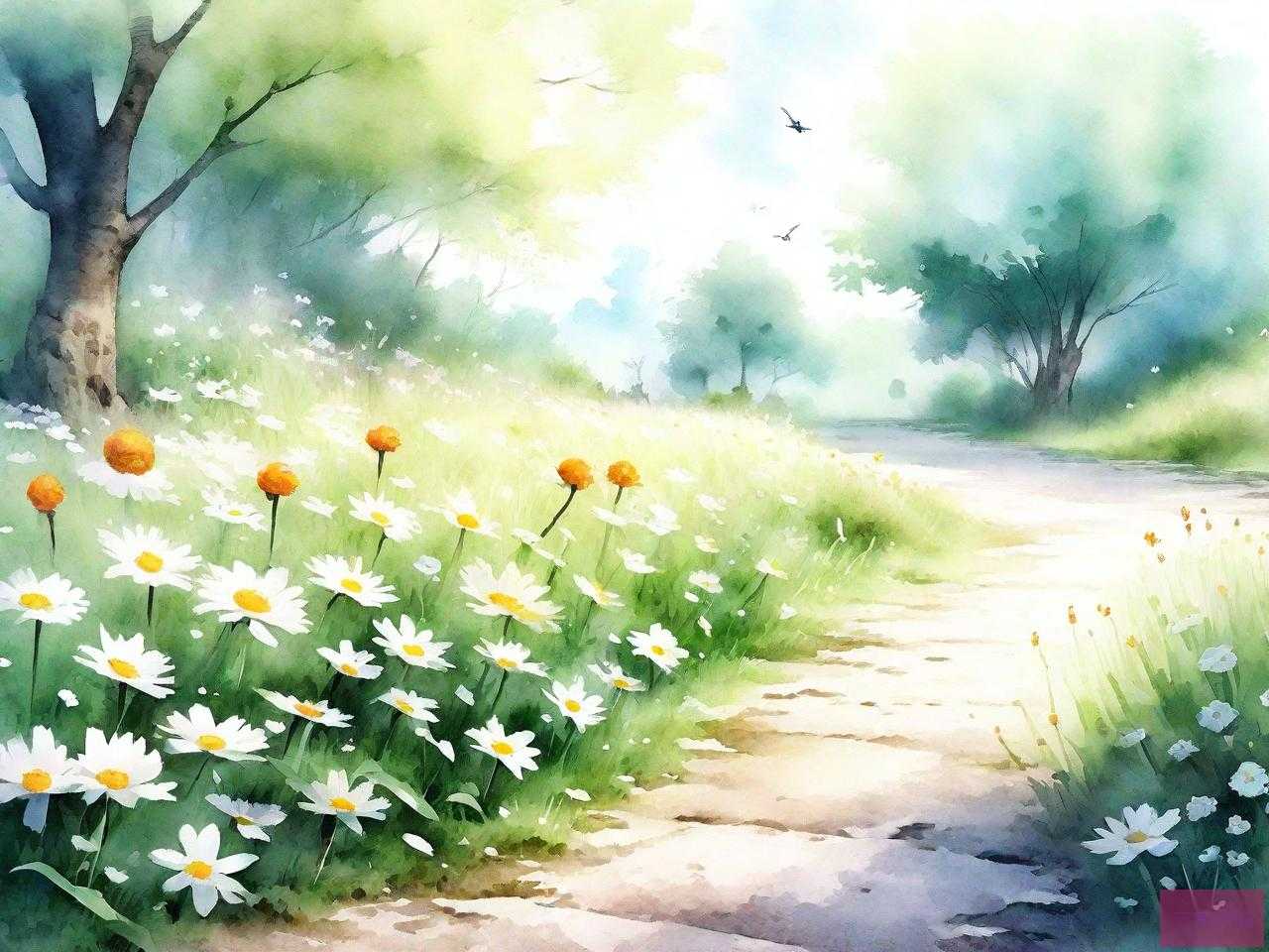 春天道边开的花