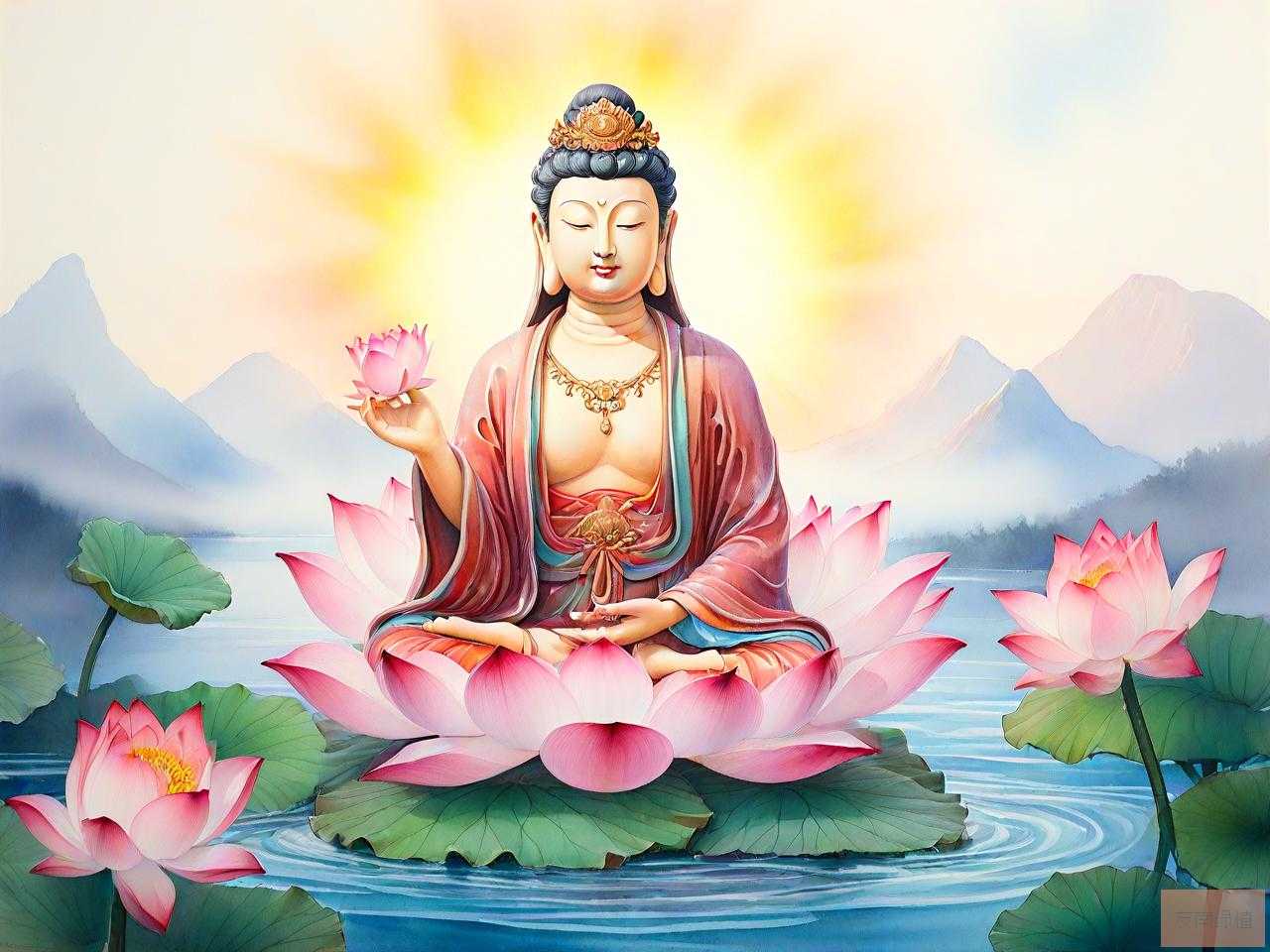 观音莲花语象征与寓意