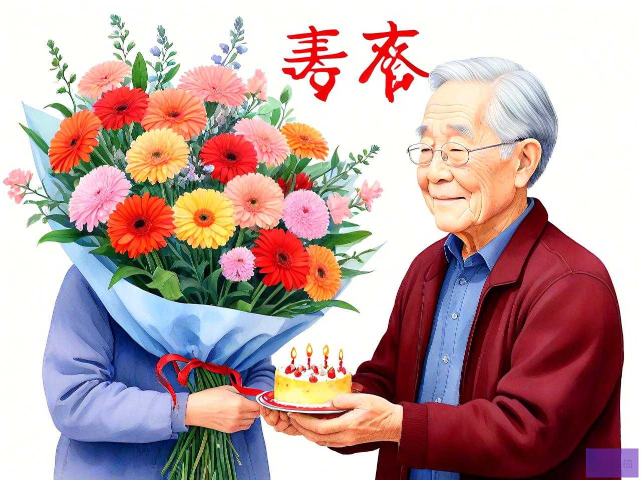 老人90大寿送什么花