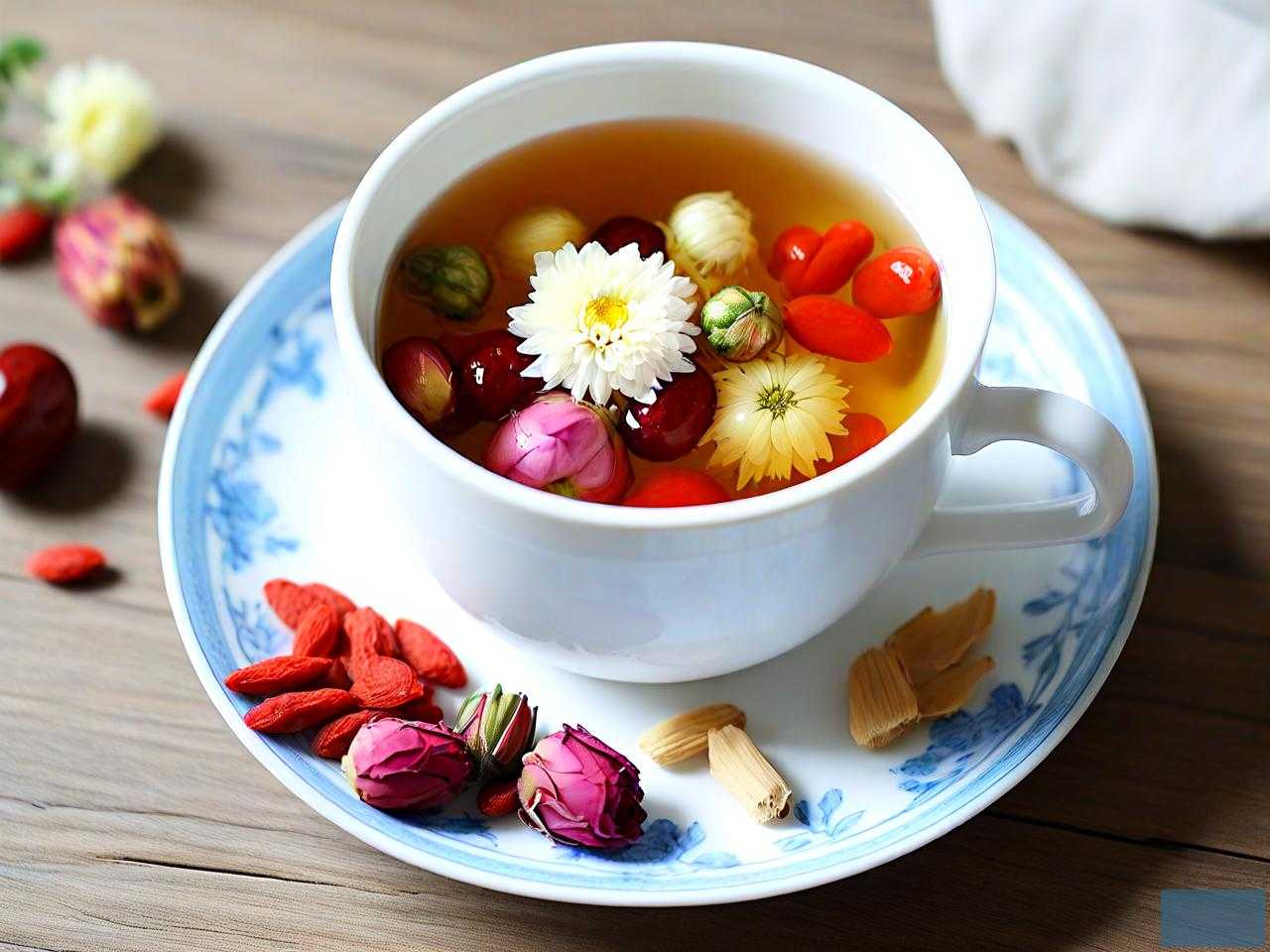 菊花枸杞红枣玫瑰花茶