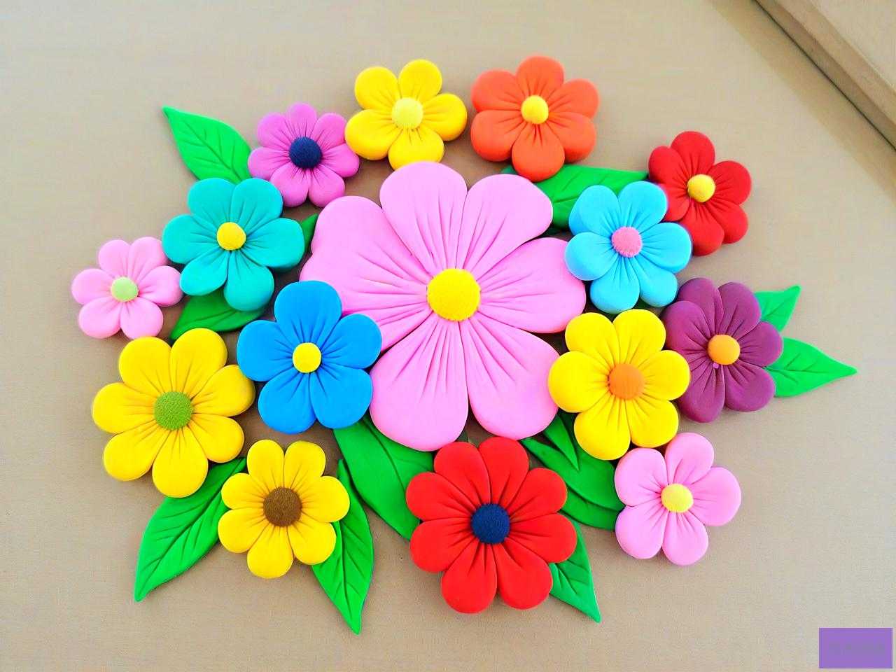 手工彩泥花朵制作方法