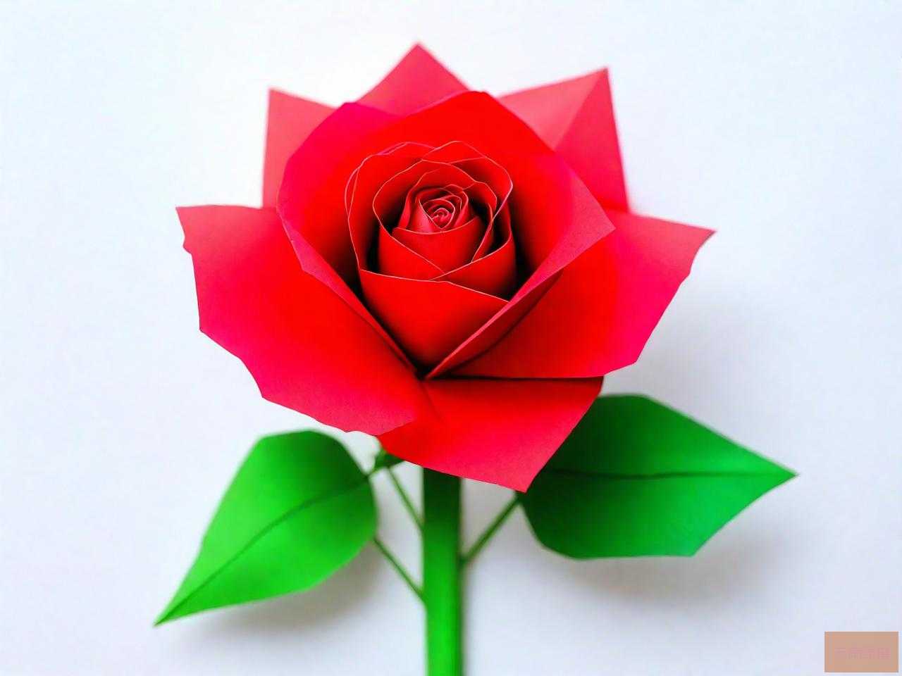 超级简单折纸玫瑰花(详细折纸步骤)