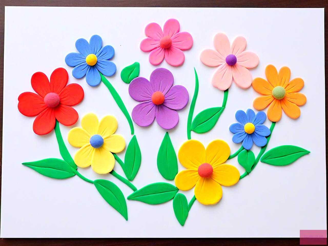 彩泥手工制作简单花朵