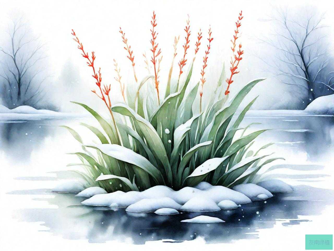 冬天的水生植物