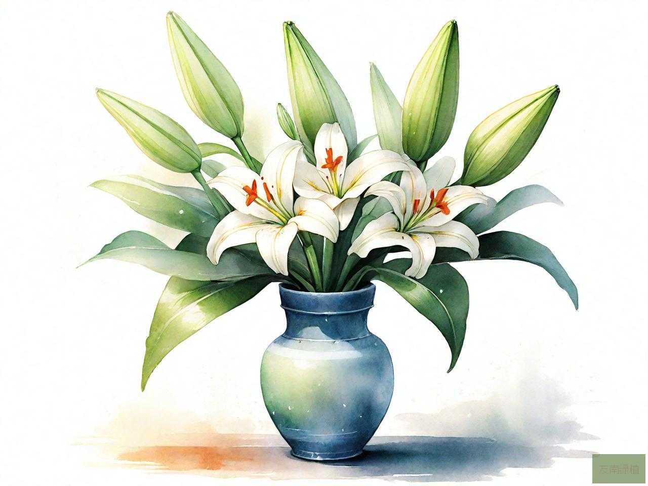 插百合花的花瓶