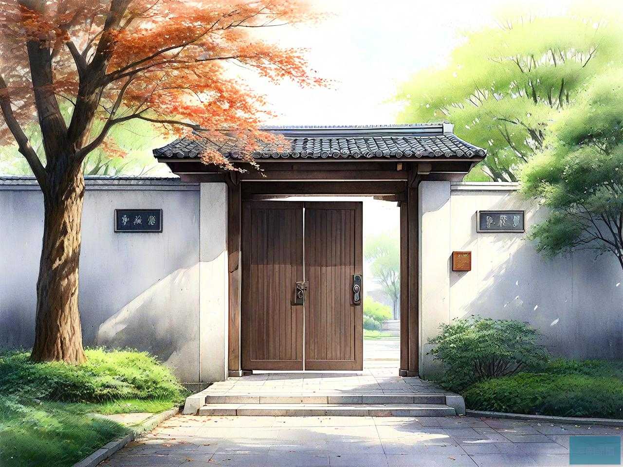 大门口右边种什么树好