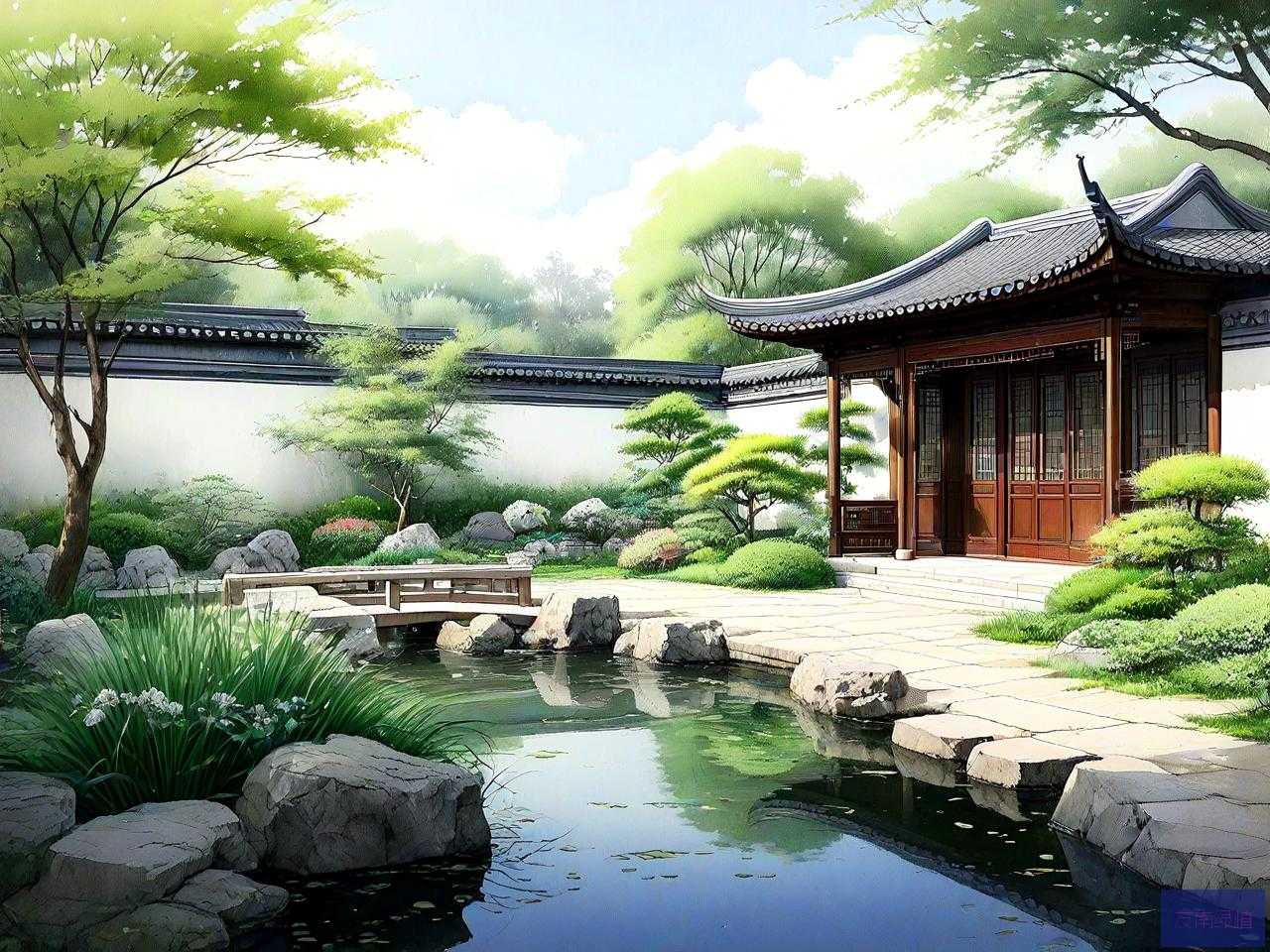 中式庭院景观植物配置