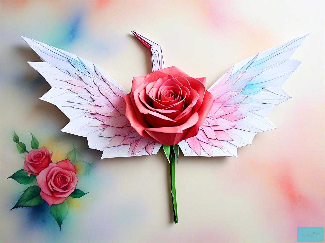 千纸鹤的折法 玫瑰花