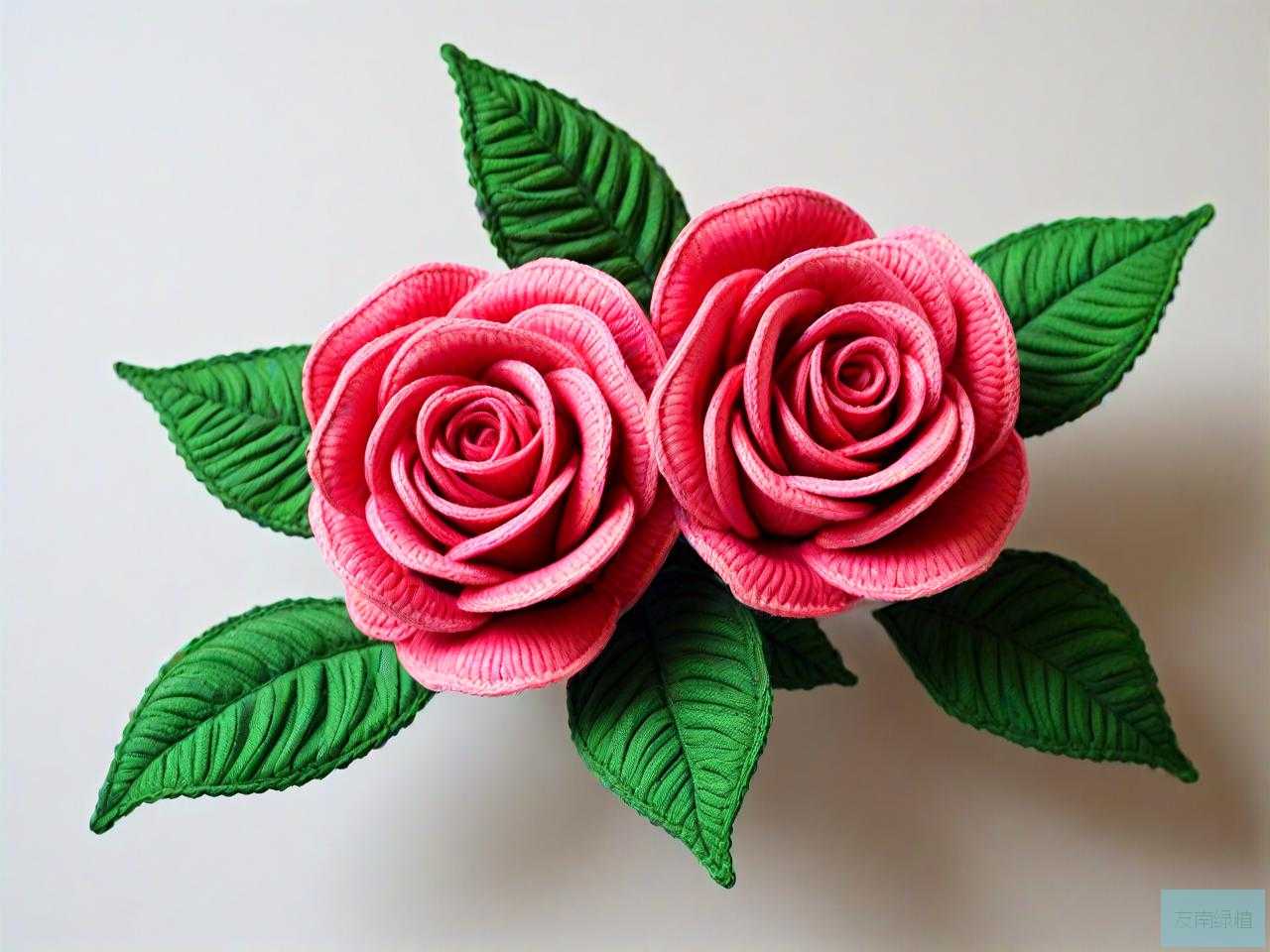 玫瑰花托和叶子怎么钩