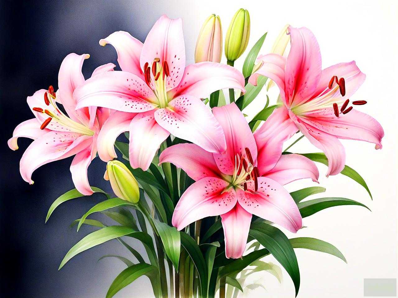 百合花跟什么花插一起