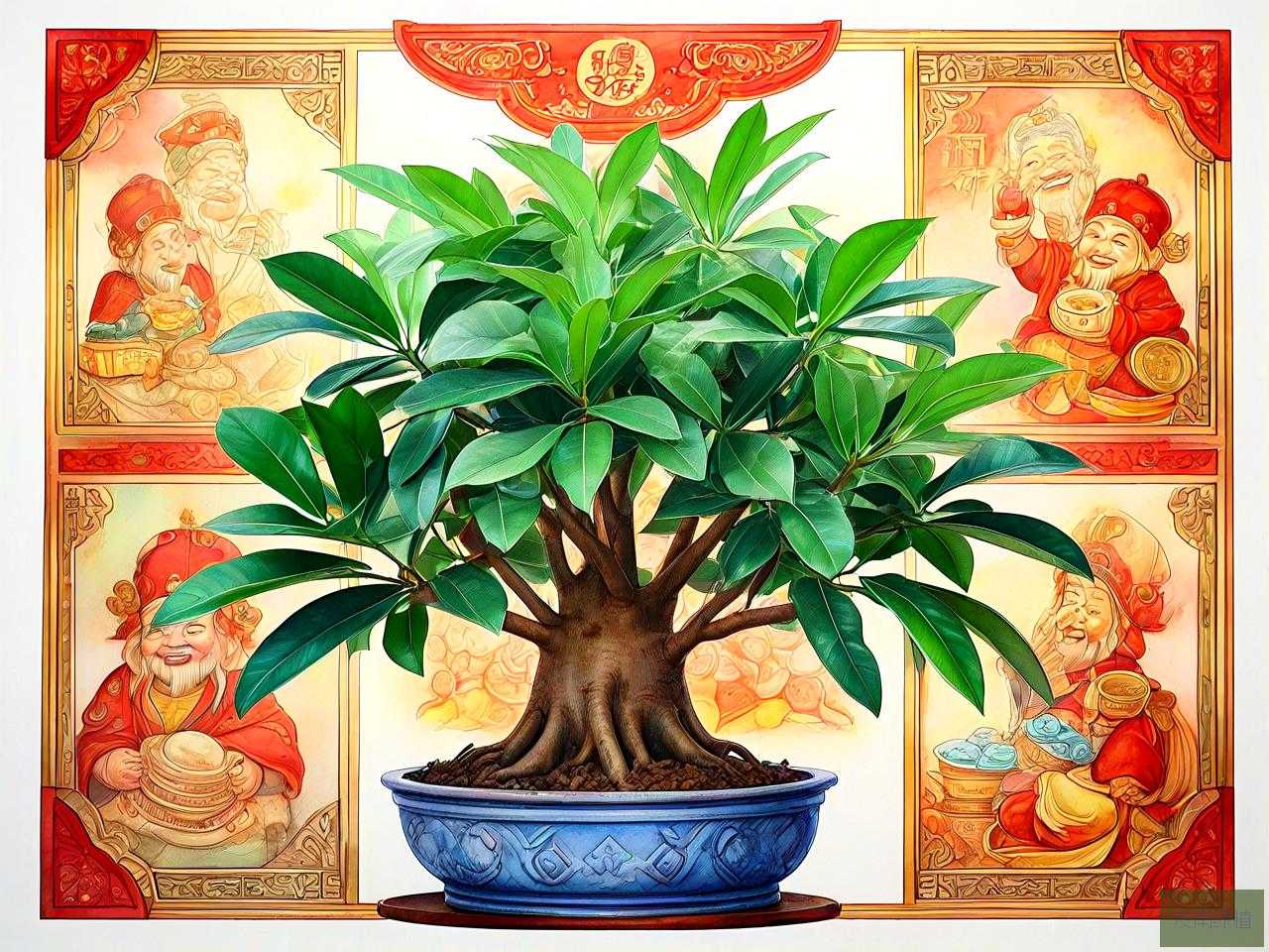 发财树放在财神的什么位置
