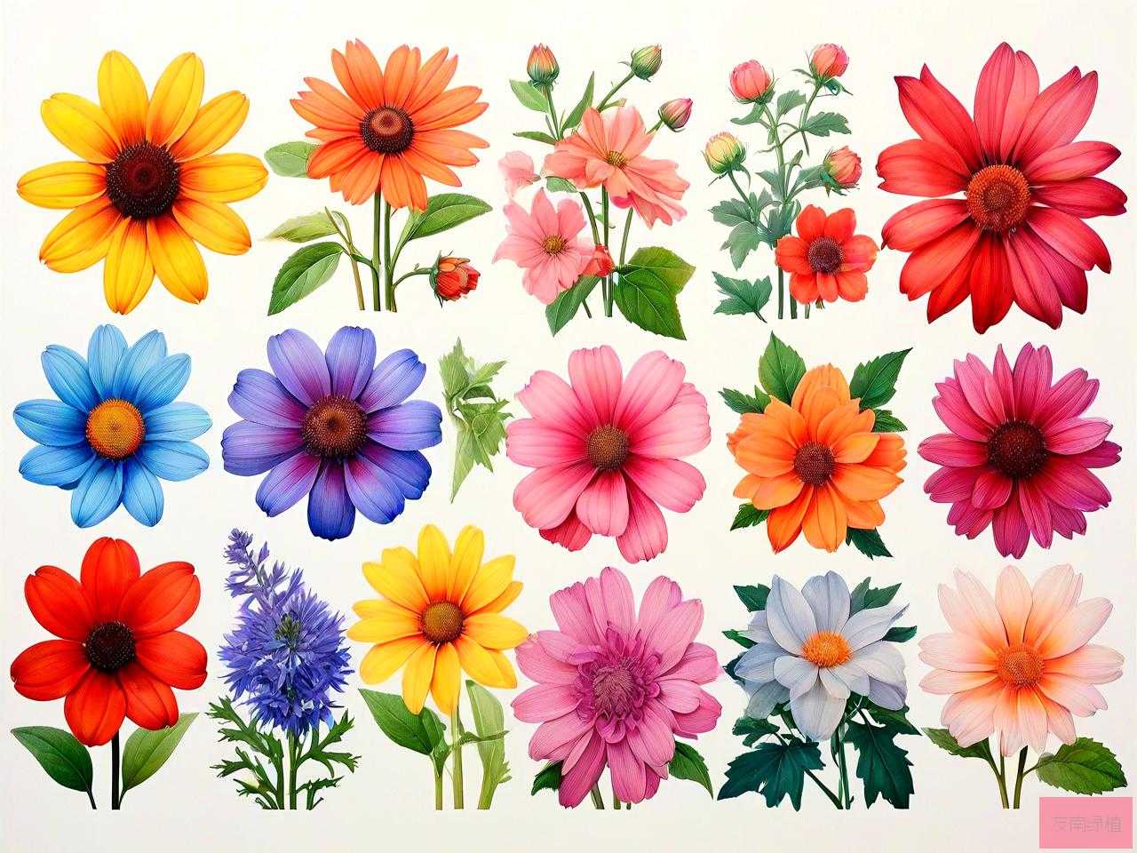 各种花的形状颜色特点