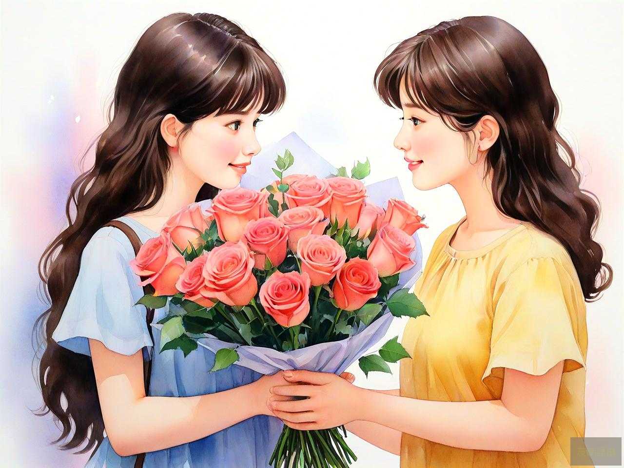 给女的送花后写些什么
