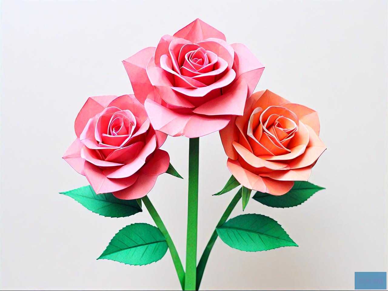 4步简易折纸花玫瑰花