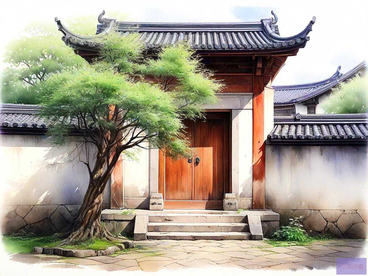 屋门口种什么树风水好