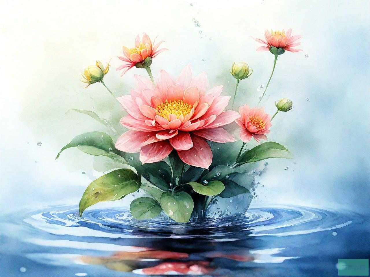 在水中养的花