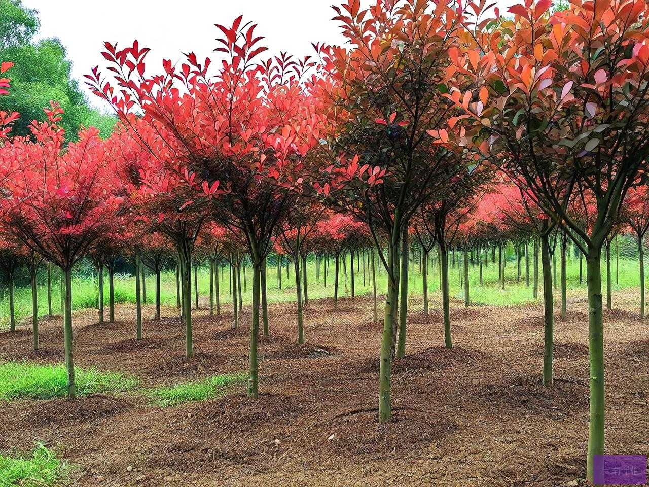 红叶石楠树苗种植基地