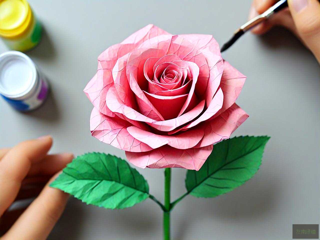 皱纹纸叠玫瑰花的步骤
