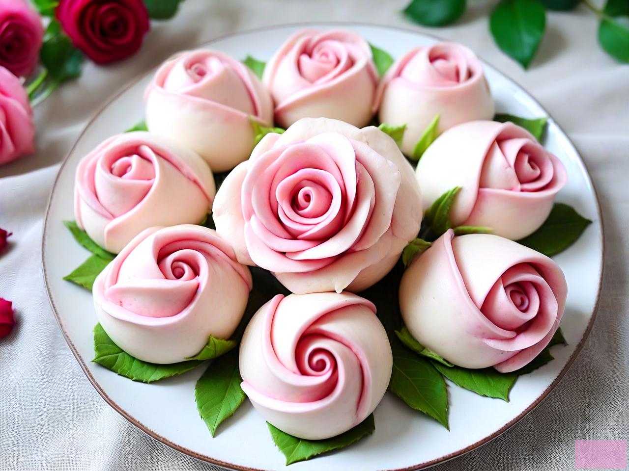 玫瑰花馒头的制作方法