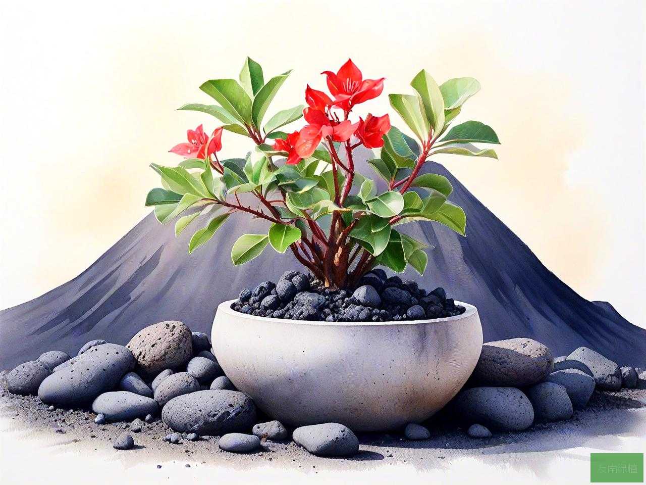 火山石盆景种什么植物