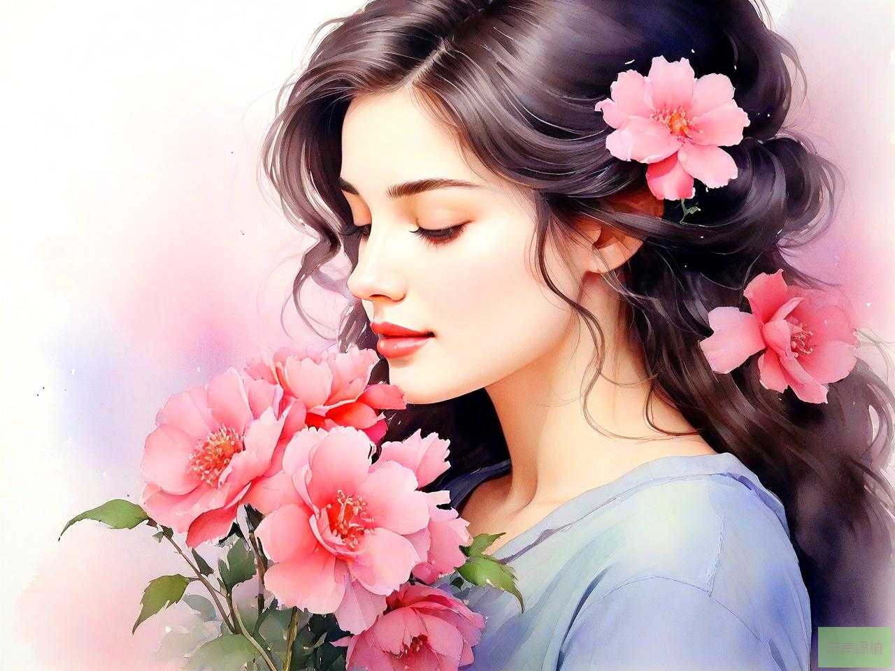 赞美女人喜欢花的句子