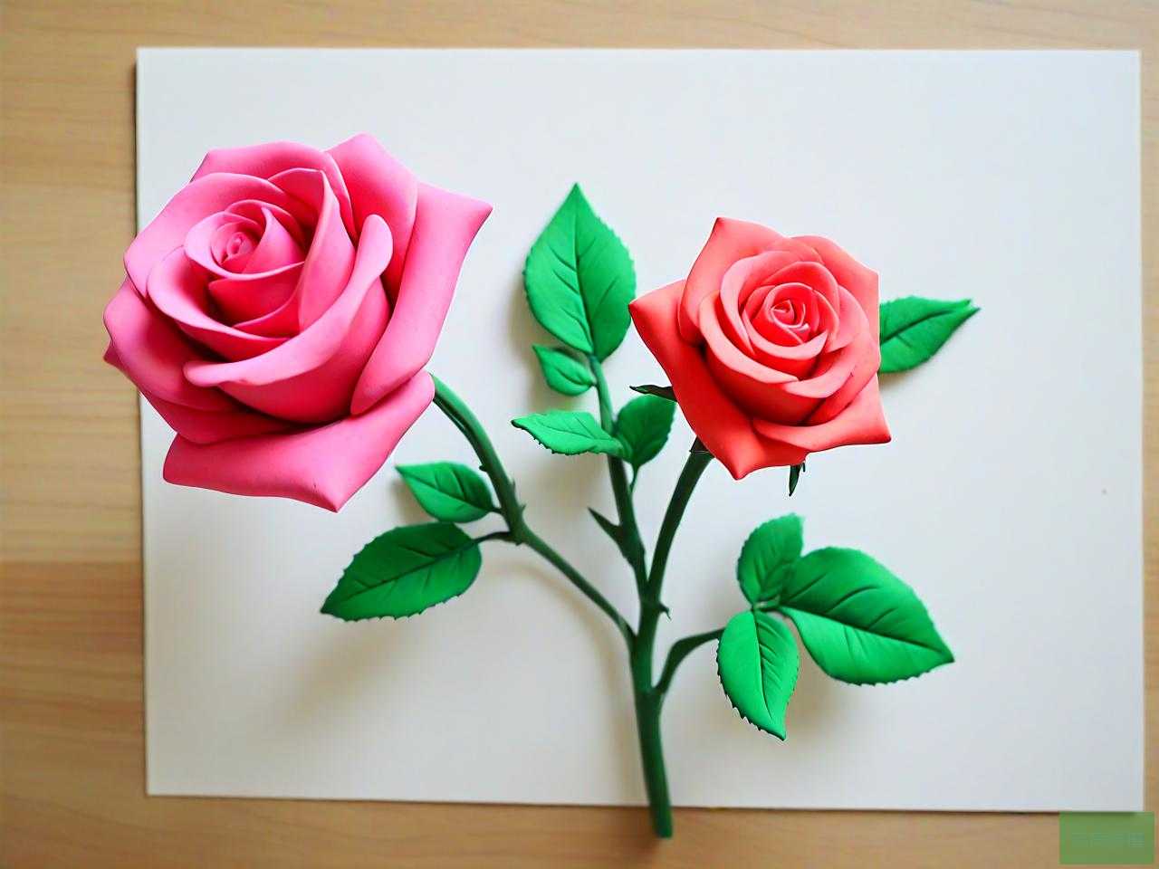 橡皮泥玫瑰花制作方法