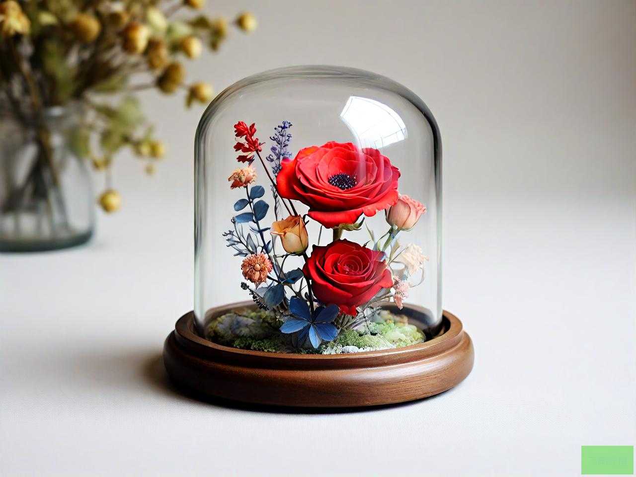永生花玻璃罩制作过程