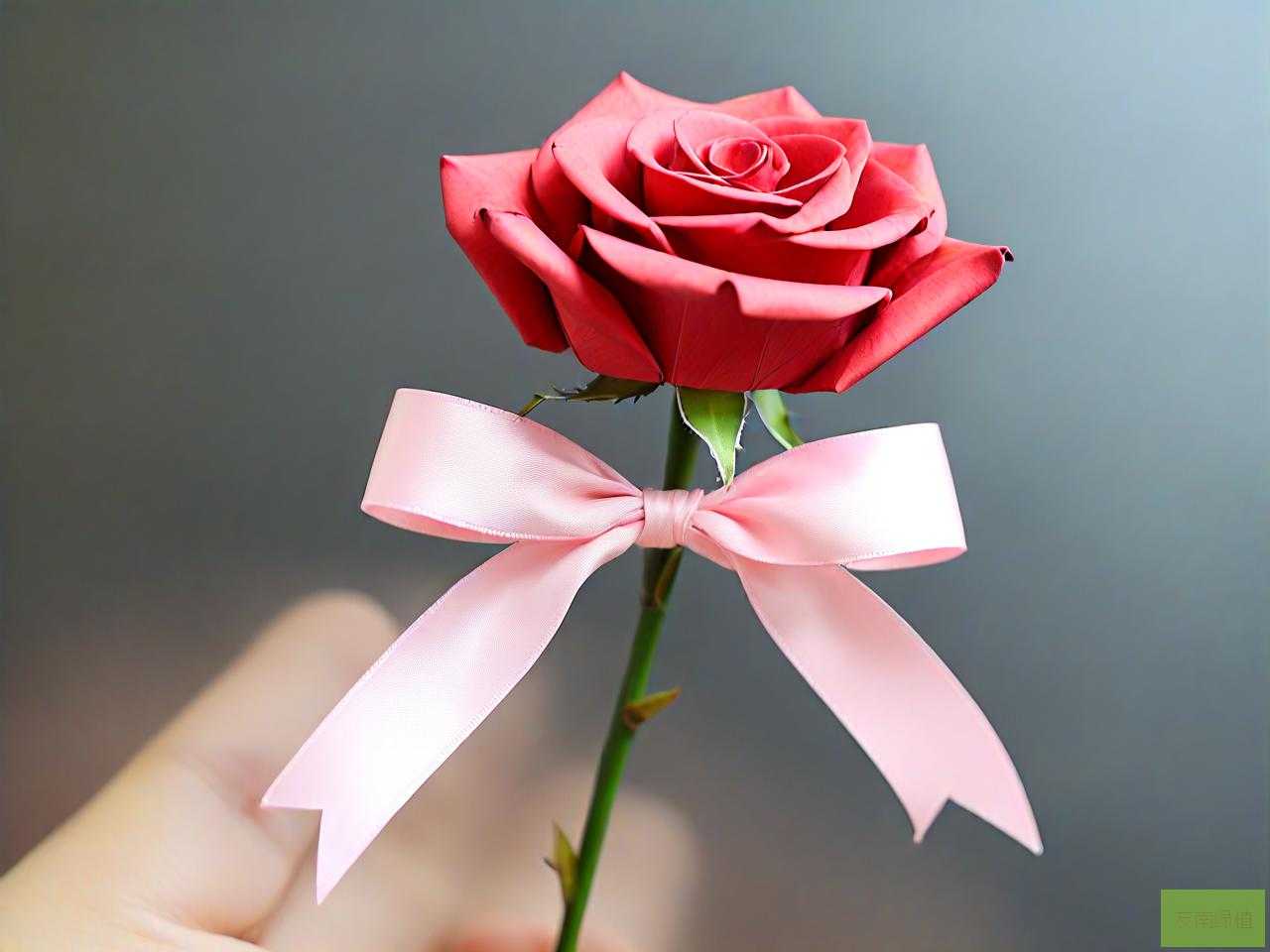 玫瑰花丝带怎么折玫瑰