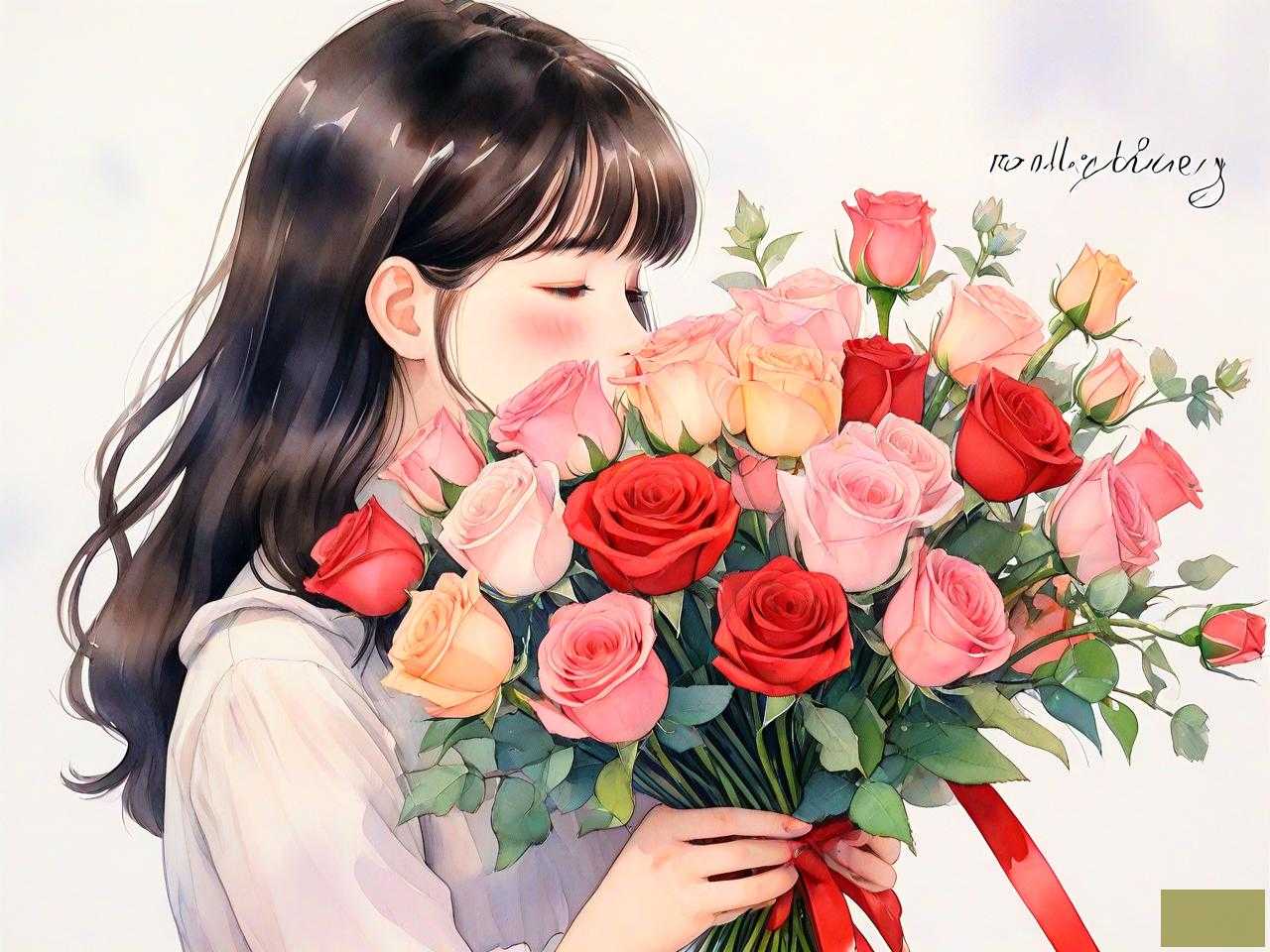 给女朋友送花上面写什么