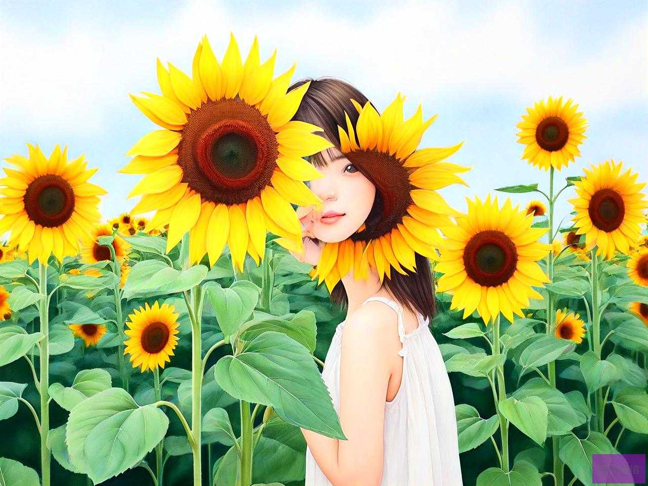 女生朋友圈晒向日葵花语
