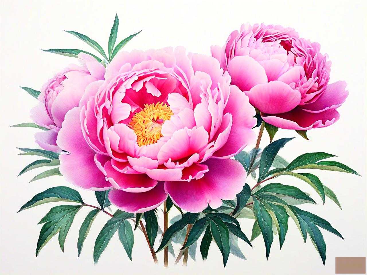 牡丹花的颜色和形状描写